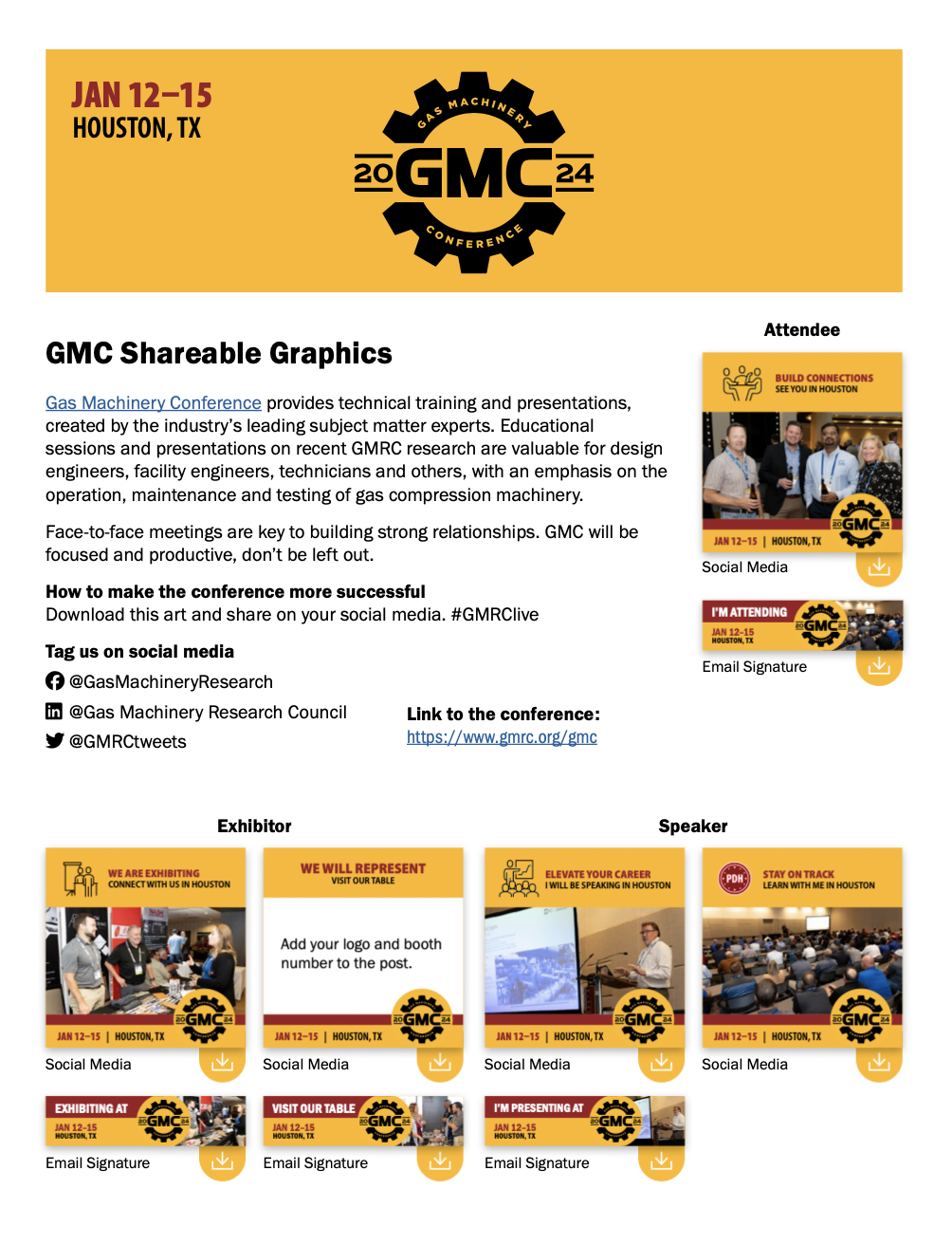 preview of page of shareable graphics for GMC 